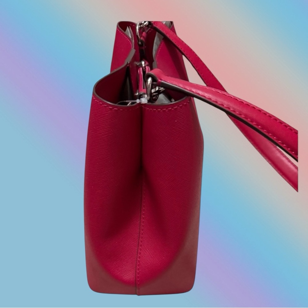 🦄 Michael Kors Pratt Medium Shoulder Bag in Dark Raspberry! - Picture 4 of 6